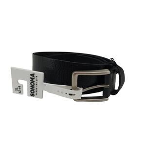 Sonoma Black Genuine Leather Belt Single Prong Men's Size 42